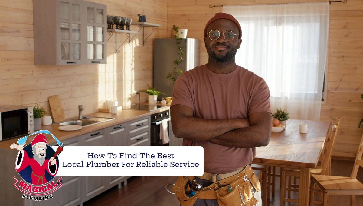 plumber standing infront of a kitchen sink