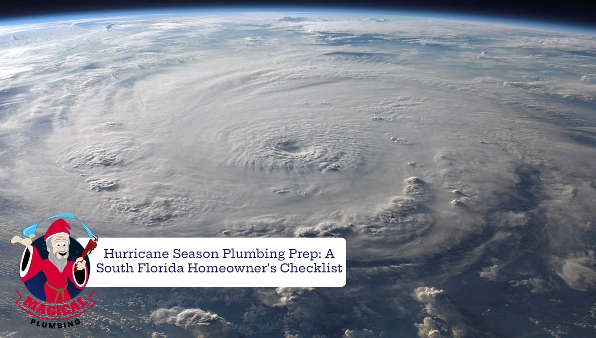 aerial view of Earth with a massive swirling hurricane,